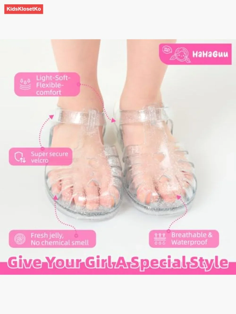 Girls Jelly Sandals Closed Toe Fisherman Gladiator Waterproof Breathable Summer